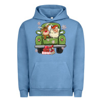 Pigment Pebble Blue christmas santa and reindeer truck Urban Hoodie - MaliasSmallBusiness