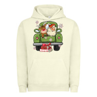 Pigment Pistachio christmas santa and reindeer truck Urban Hoodie - MaliasSmallBusiness
