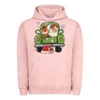 Pigment Salmon christmas santa and reindeer truck Urban Hoodie - MaliasSmallBusiness