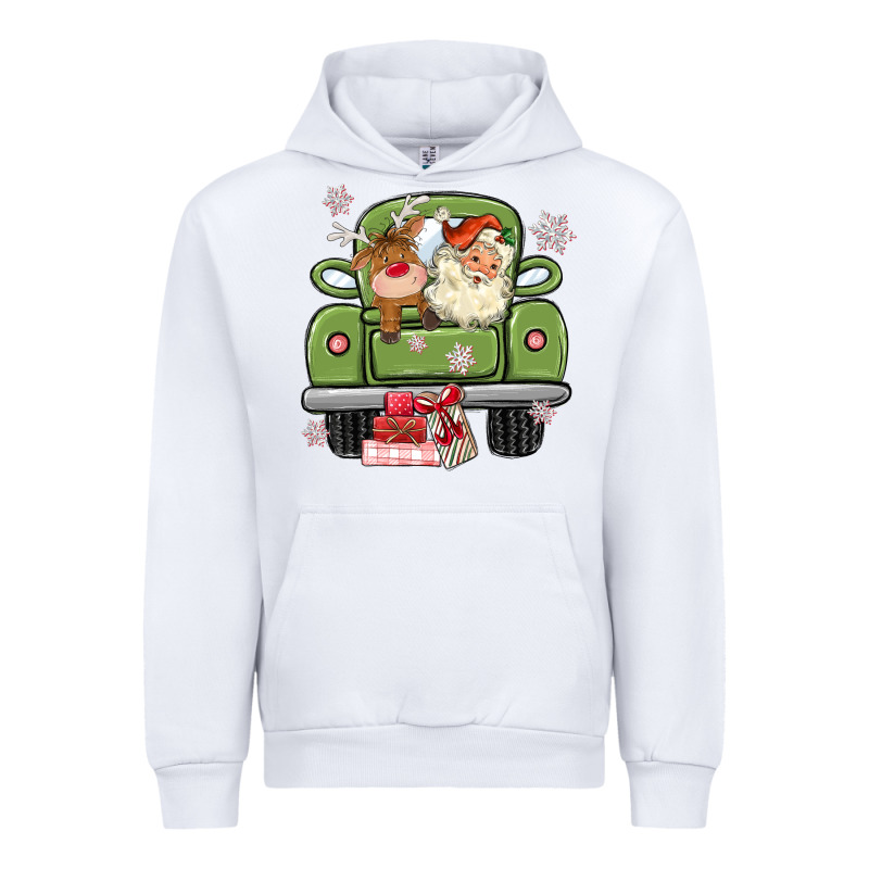 Christmas Santa And Reindeer Truck Urban Hoodie by MaliasSmallBusiness | Teevron