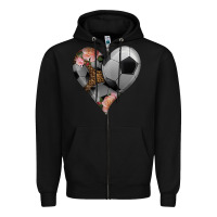 Black western soccer heart Zipper Hoodie - HRA Design Shop
