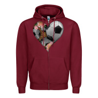 Burgundy western soccer heart Zipper Hoodie - HRA Design Shop