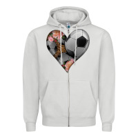 Dove Grey western soccer heart Zipper Hoodie - HRA Design Shop