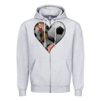 Heather Grey western soccer heart Zipper Hoodie - HRA Design Shop