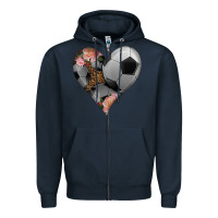 Navy western soccer heart Zipper Hoodie - HRA Design Shop