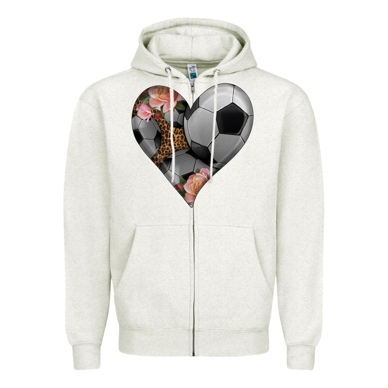 Western Soccer Heart Zipper Hoodie by HRA Design Shop | Teevron