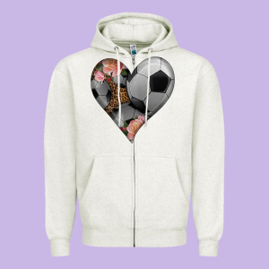 Western Soccer Heart Zipper Hoodie Designed By Hra Design Shop