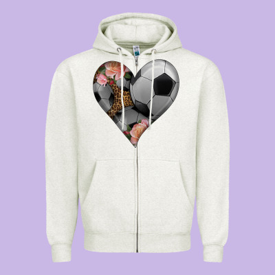 Western Soccer Heart Zipper Hoodie Designed By Hra Design Shop