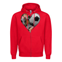 Red western soccer heart Zipper Hoodie - HRA Design Shop