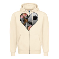 Sandshell western soccer heart Zipper Hoodie - HRA Design Shop