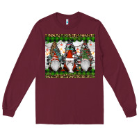 Burgundy gnomes Christmas Long Sleeve Tee - RanaPortraitStore