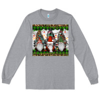 Heather Grey gnomes Christmas Long Sleeve Tee - RanaPortraitStore
