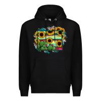 Black Wyoming Map Sunflower Cactus Serape Premium Hoodie - RanaPortraitStore