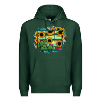 Sports Green Wyoming Map Sunflower Cactus Serape Premium Hoodie - RanaPortraitStore