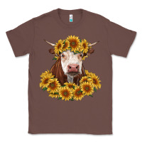 Chestnut hereford cow with sunflowers Classic Tee - RanaPortraitStore