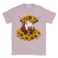 Lilac hereford cow with sunflowers Classic Tee - RanaPortraitStore