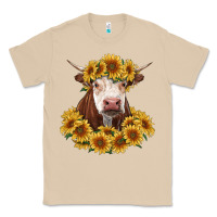 Mushroom hereford cow with sunflowers Classic Tee - RanaPortraitStore
