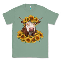 Sage hereford cow with sunflowers Classic Tee - RanaPortraitStore