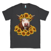 Smoke hereford cow with sunflowers Classic Tee - RanaPortraitStore
