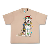 Burro Husky Christmas Lights Urban Heavy Tee - RanaPortraitStore