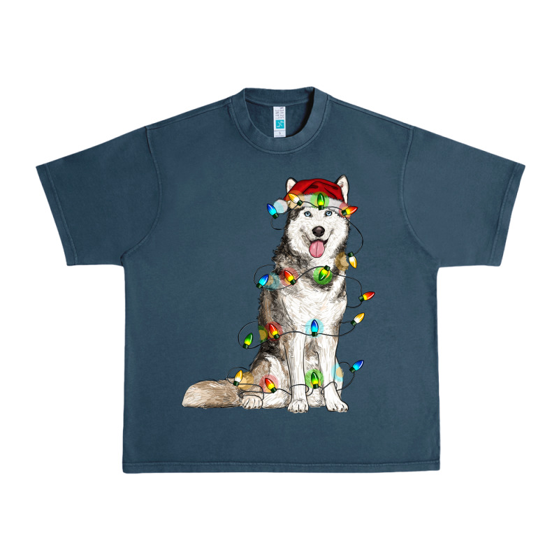 Husky Christmas Lights Urban Heavy Tee by RanaPortraitStore | Teevron