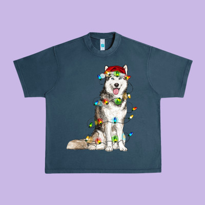 Urban Heavy Tee Husky Christmas Lights