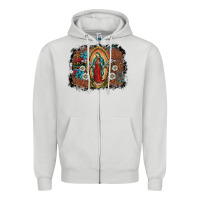Dove Grey virgin mary Zipper Hoodie - SublimationCraftShop