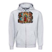Heather Grey virgin mary Zipper Hoodie - SublimationCraftShop