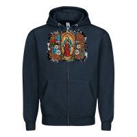 Navy virgin mary Zipper Hoodie - SublimationCraftShop