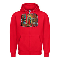 Red virgin mary Zipper Hoodie - SublimationCraftShop