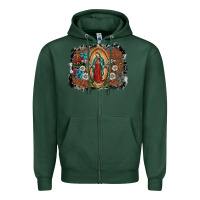 Sports Green virgin mary Zipper Hoodie - SublimationCraftShop