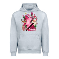 Heather Grey pink christmas lightning bolt Urban Hoodie - MaliasSmallBusiness