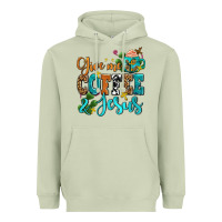 Matcha gıve me coffee and jesus Heavyweight Hoodie - AdoDesignShop