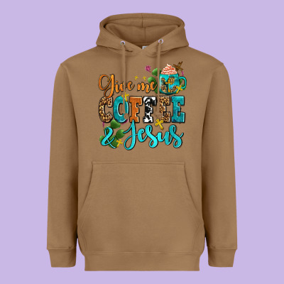 Gıve Me Coffee And Jesus Heavyweight Hoodie Designed By Adodesignshop