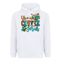 White gıve me coffee and jesus Heavyweight Hoodie - AdoDesignShop