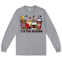 Heather Grey tis' the season american football coffee cups Long Sleeve Tee - Zillion Design Studio