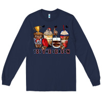 Navy tis' the season american football coffee cups Long Sleeve Tee - Zillion Design Studio