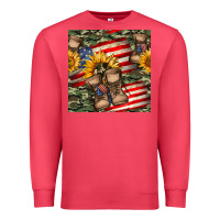 Cardinal usa flag with army boot seamless pattern Premium Sweatshirt - BundleAndBundleShop