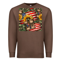 Chestnut usa flag with army boot seamless pattern Premium Sweatshirt - BundleAndBundleShop