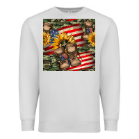 Dove Grey usa flag with army boot seamless pattern Premium Sweatshirt - BundleAndBundleShop