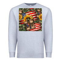 Heather Grey usa flag with army boot seamless pattern Premium Sweatshirt - BundleAndBundleShop