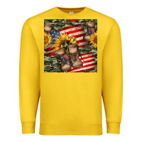 Lemon usa flag with army boot seamless pattern Premium Sweatshirt - BundleAndBundleShop