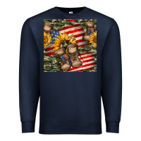 Navy usa flag with army boot seamless pattern Premium Sweatshirt - BundleAndBundleShop