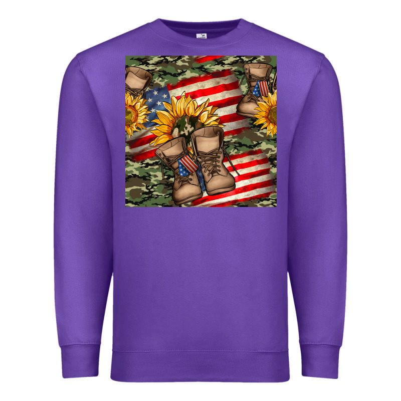 Usa Flag With Army Boot Seamless Pattern Premium Sweatshirt by BundleAndBundleShop | Teevron