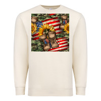 Sandshell usa flag with army boot seamless pattern Premium Sweatshirt - BundleAndBundleShop