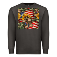 Smoke usa flag with army boot seamless pattern Premium Sweatshirt - BundleAndBundleShop