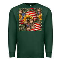 Sports Green usa flag with army boot seamless pattern Premium Sweatshirt - BundleAndBundleShop