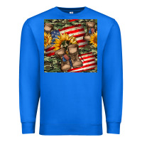 True Royal usa flag with army boot seamless pattern Premium Sweatshirt - BundleAndBundleShop