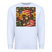 White usa flag with army boot seamless pattern Premium Sweatshirt - BundleAndBundleShop