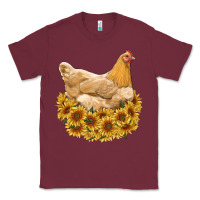 Burgundy chicken with sunflowers Classic Tee - RanaPortraitStore